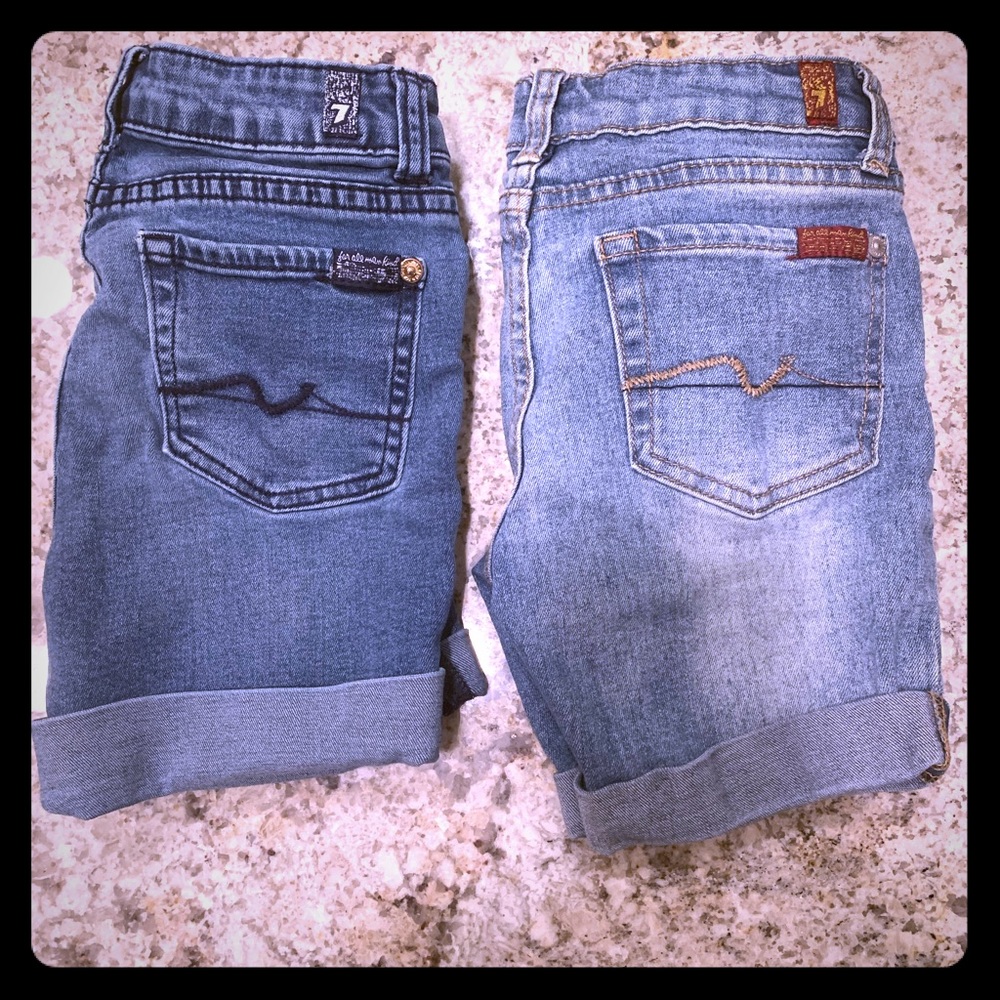 Lot of two-Girls 7 for All Mankind shorts size 8
